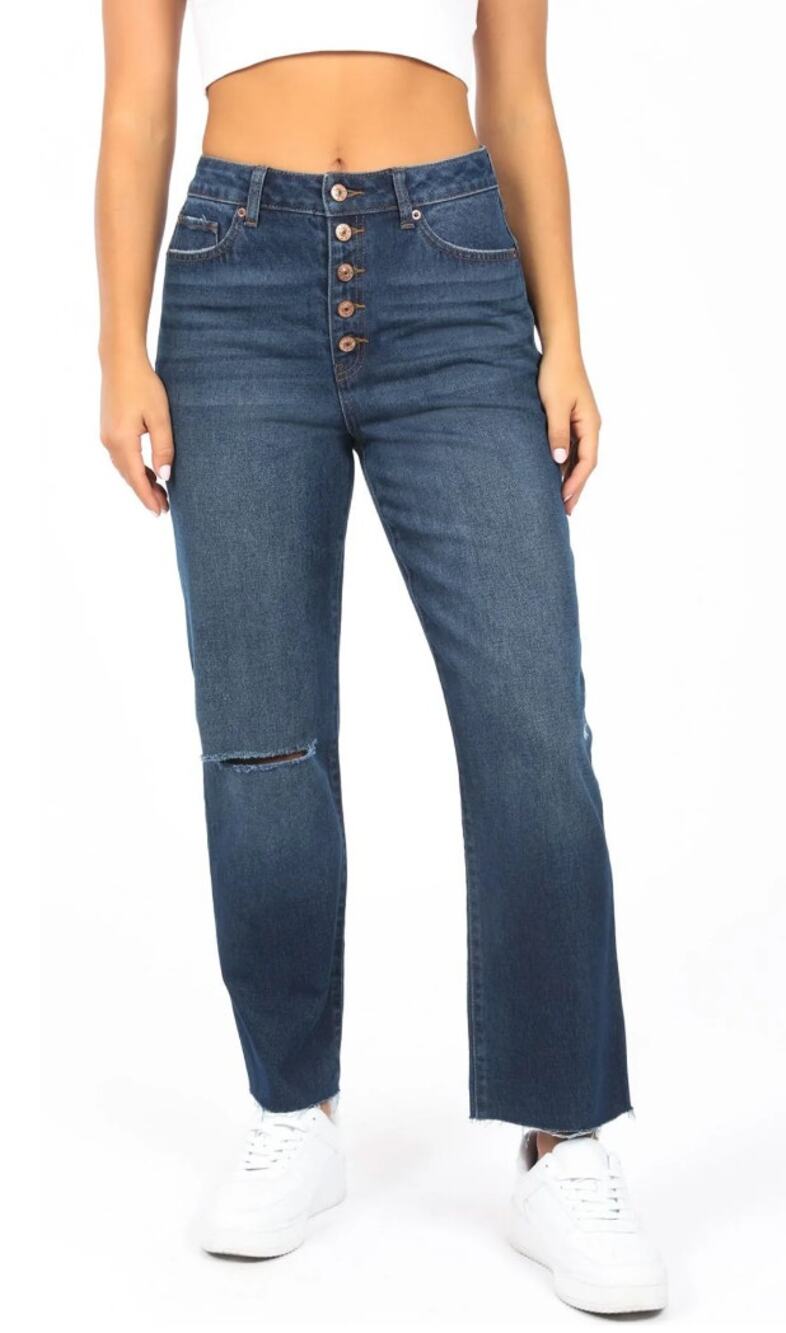Rewash Super High Rise Mom Stovepipe Ankle Jeans in Dark Ocean Size 5 / 27